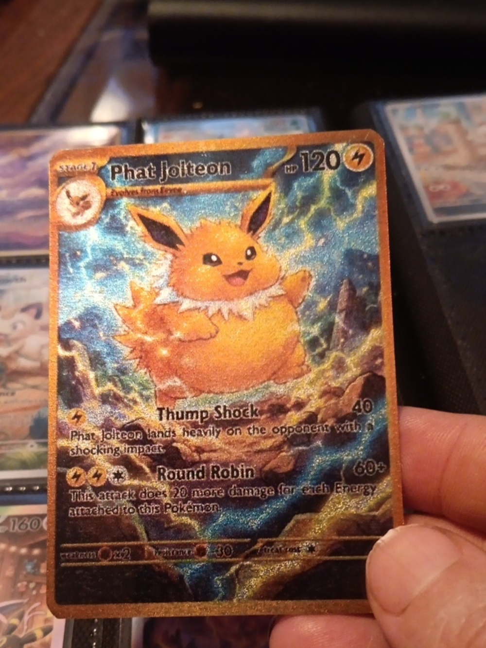 Phat Jolteon Electric Trading Card - Orange